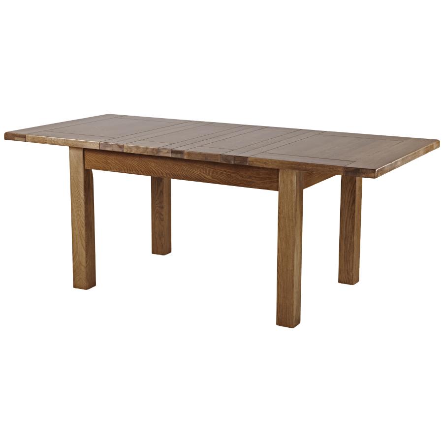 Sherwood Dark Solid Oak 1.32m/1.65m/1.98m Extending Dining Table